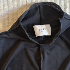 DISSH Black Mock Neck Sleeveless Top